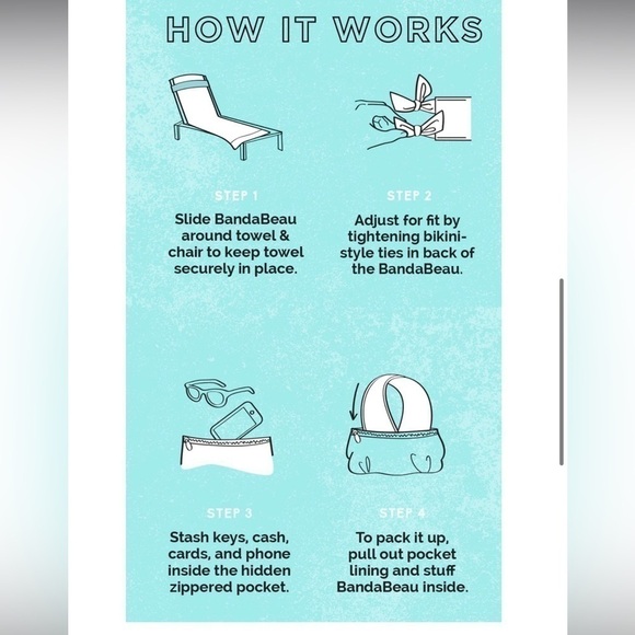 BandaBeau Towel Holders: Towel Tamers Wrap  NWT - Picture 2 of 9